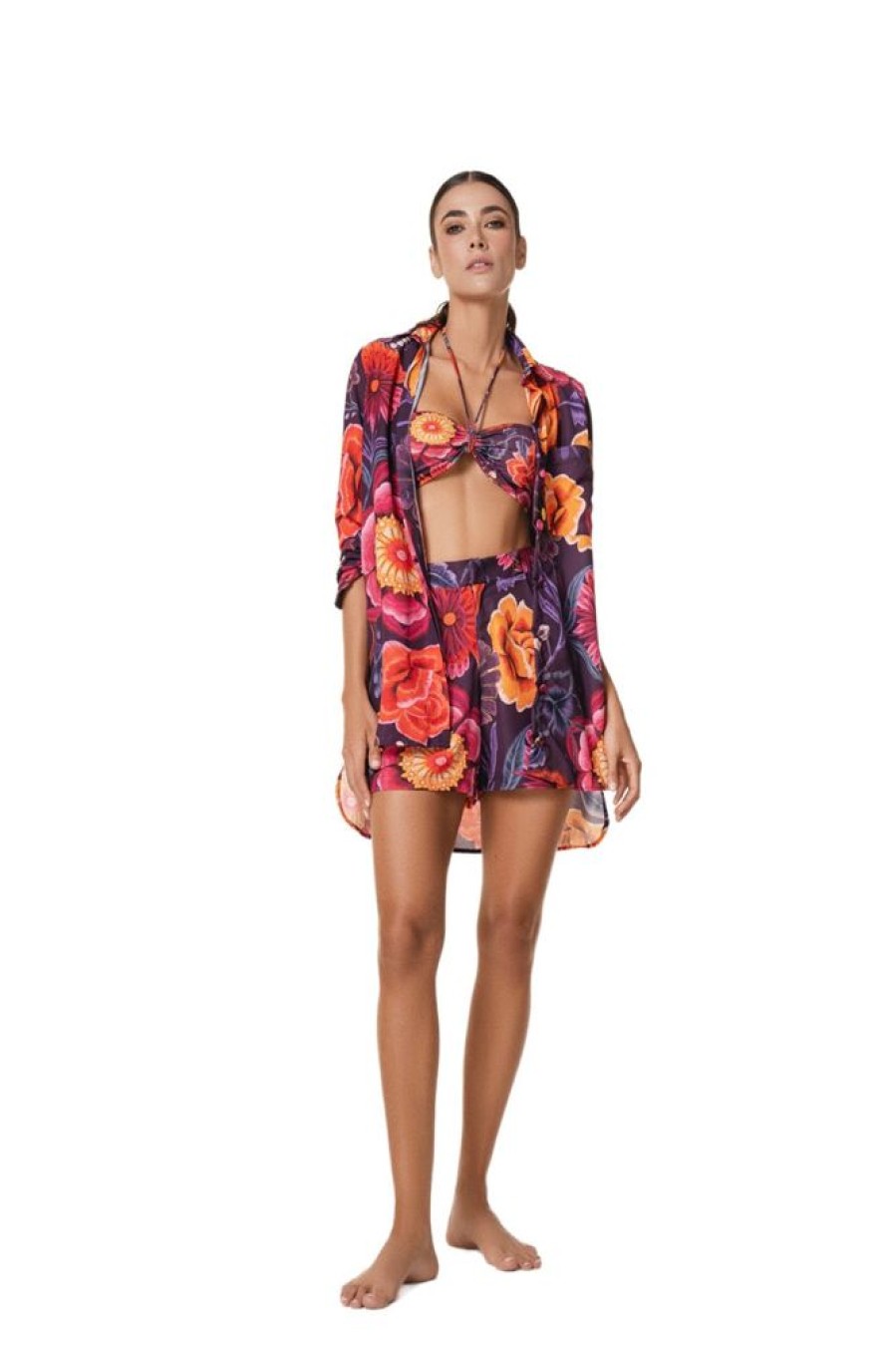 Cover-Ups Ola Azul Swimwear | Flora Shorts Dinara