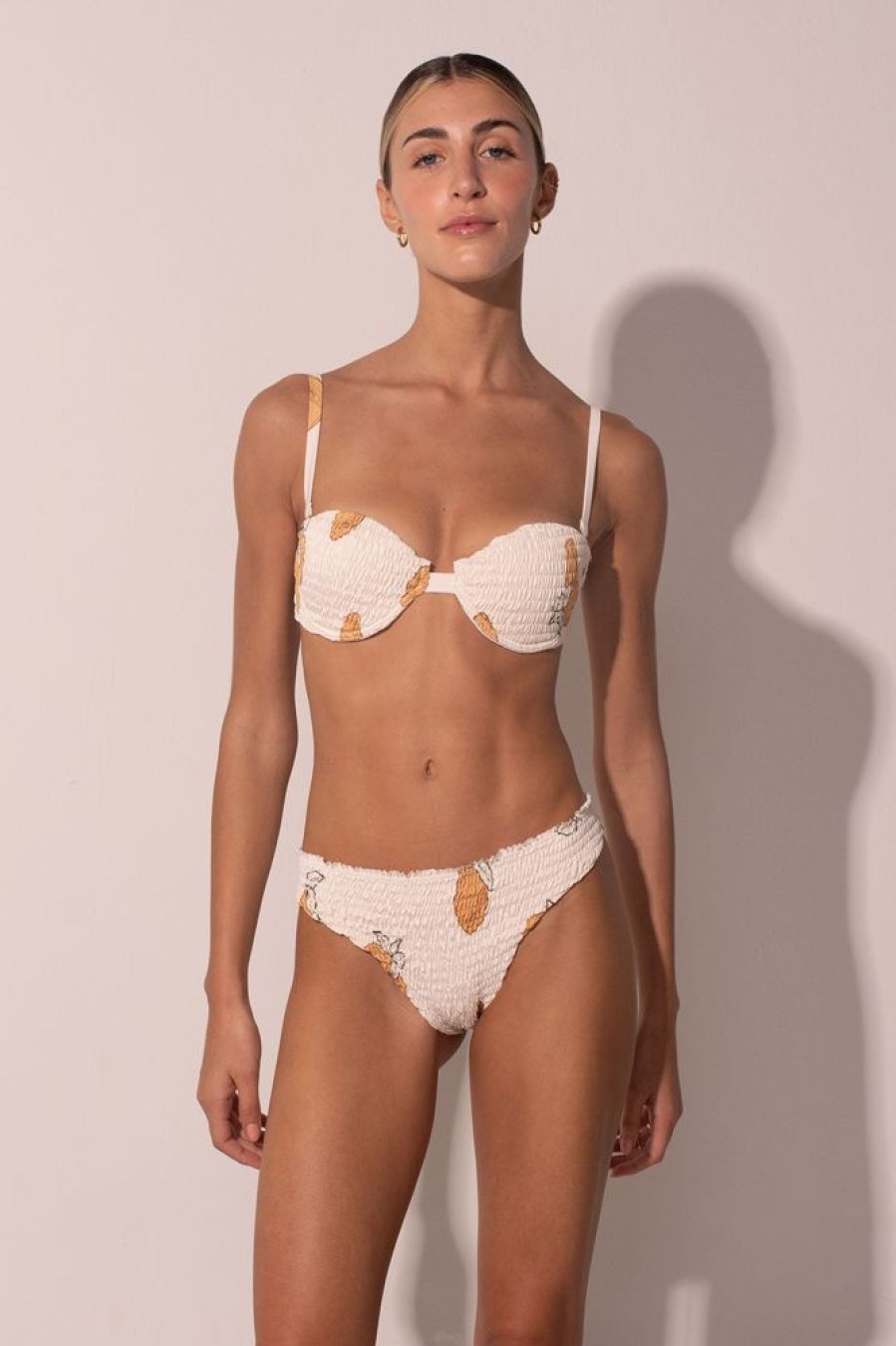 Bikinis Ancora Medium | Le Citron Scrunchie Bikini Bottom White