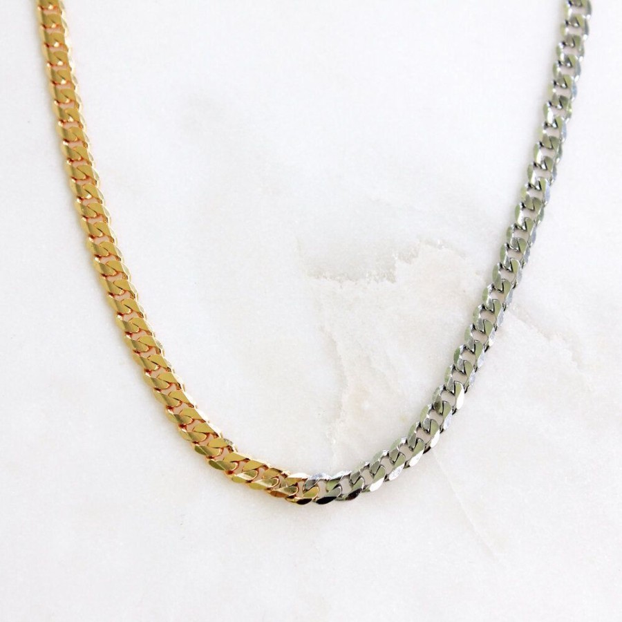 Accessories Cara o Sello Necklaces | Two Tone Chain Necklace Gold/Silver