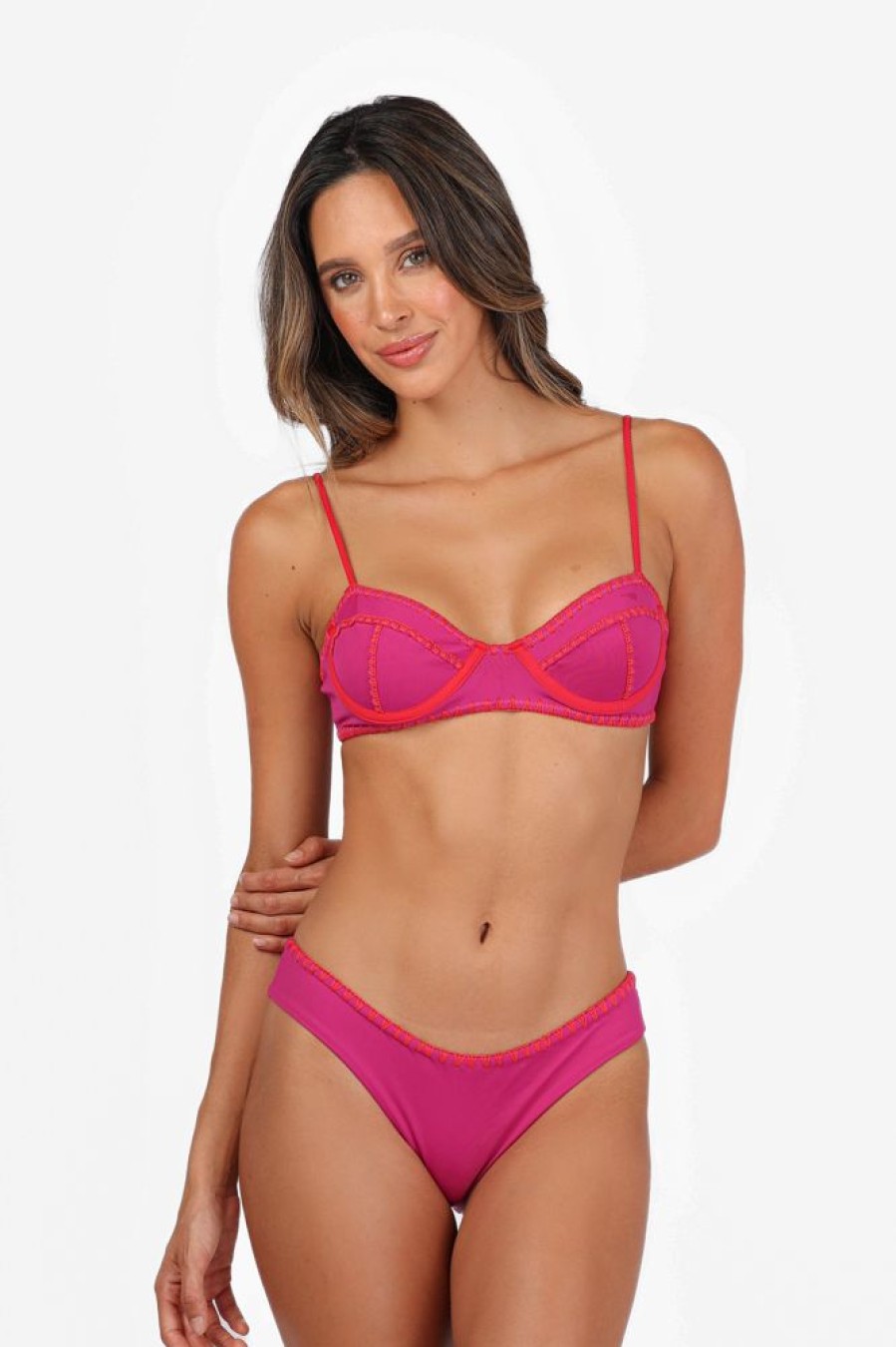 Bikinis Sea Salt Medium | Rosa Bikini Bottom Fuscia