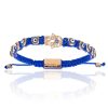 Accessories Double Bone Bracelets | Blue Nylon Pink Gold Hamsa Hand S/M