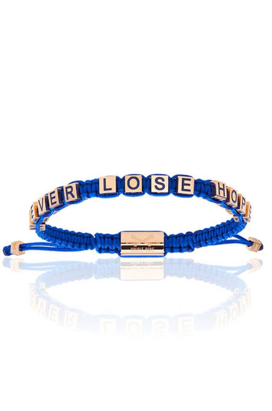 Accessories Double Bone Bracelets | Blue Nylon Pink Gold Never Lose Hope S/M