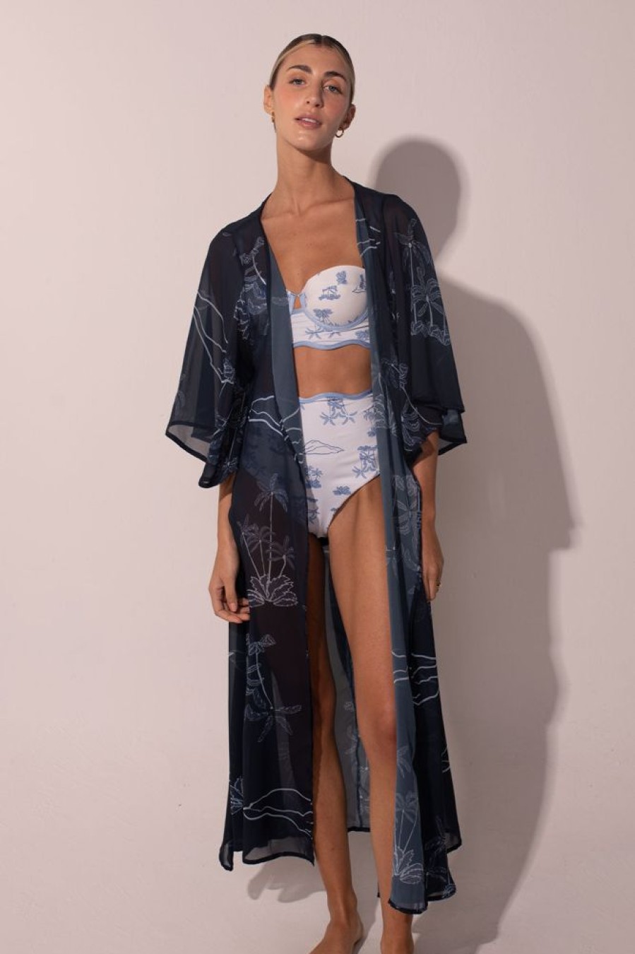 Cover-Ups Ancora | A Navy Coast Kimono Blue