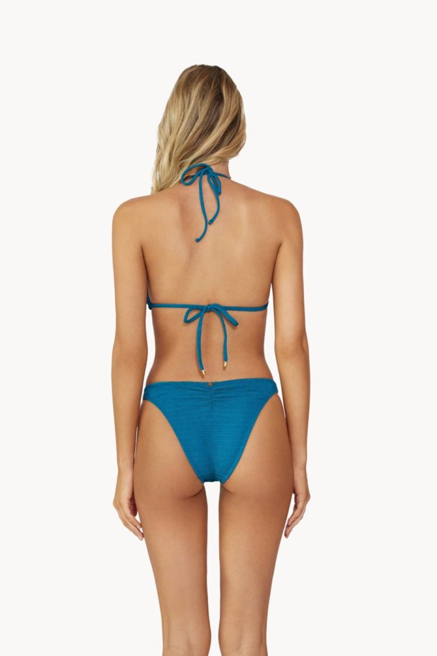 Bikinis PQ Swim Triangle | Mara Detail Tri Bikini Top Aqua