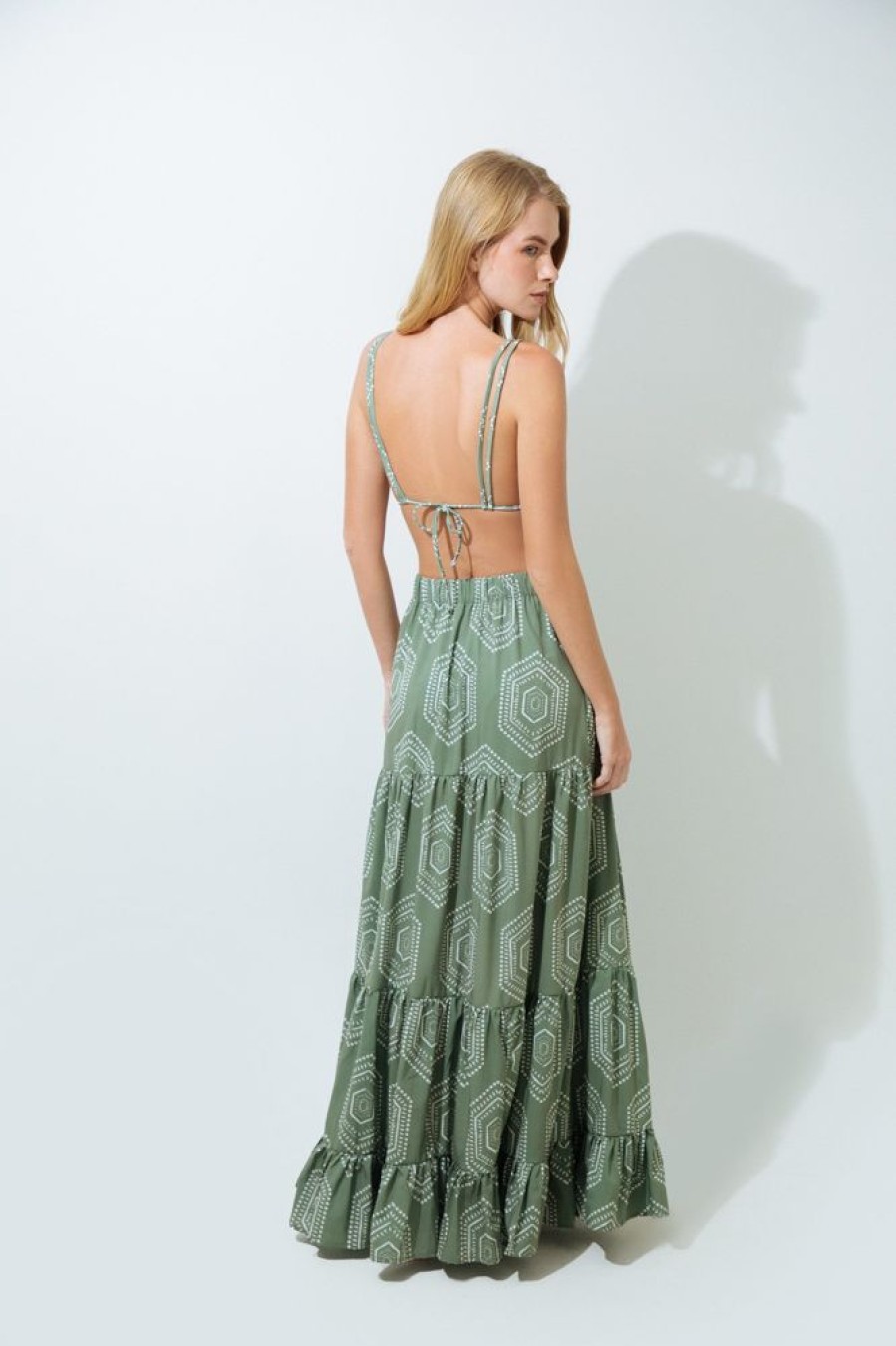 Cover-Ups Mar de Lua | Lua 663 Val Jade Long Skirt Green