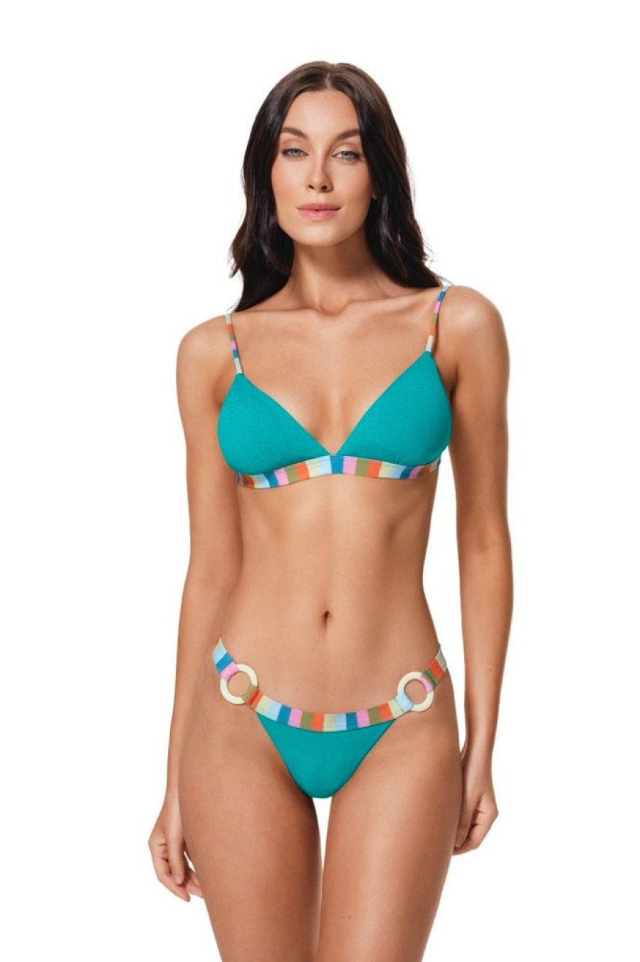 Bikinis Ola Azul Swimwear Triangle | Isla Aqua Club Bikini Top Blue