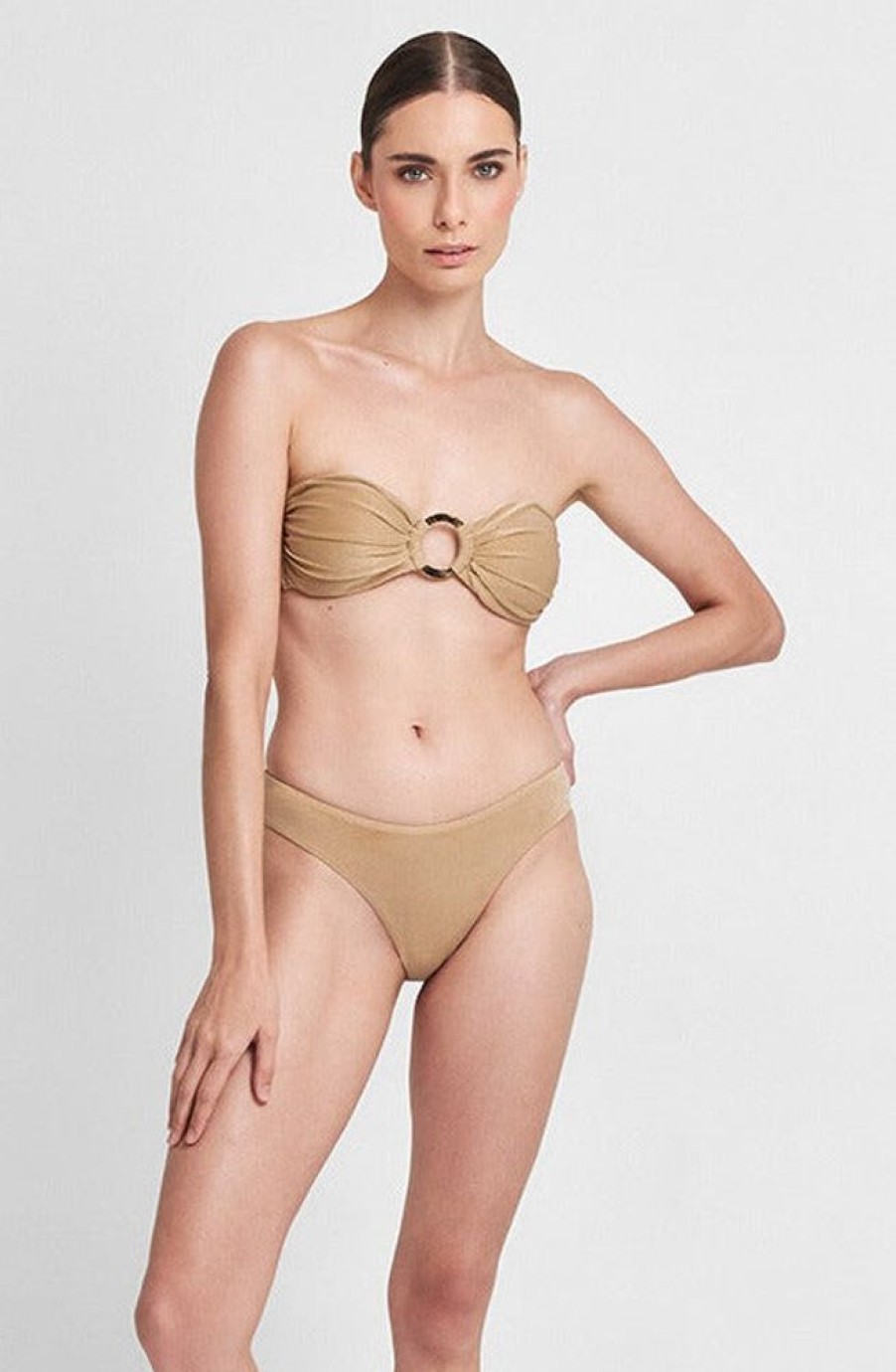 Bikinis Agua Clara Bandeau | Doree Bandeau Bikini Top Gold