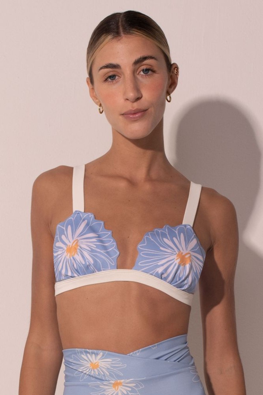 Bikinis Ancora Triangle | Le Petit Sunflower Bikini Top Blue