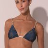 Bikinis Ancora Triangle | The Sunbathe Braided Bikini Top Blue