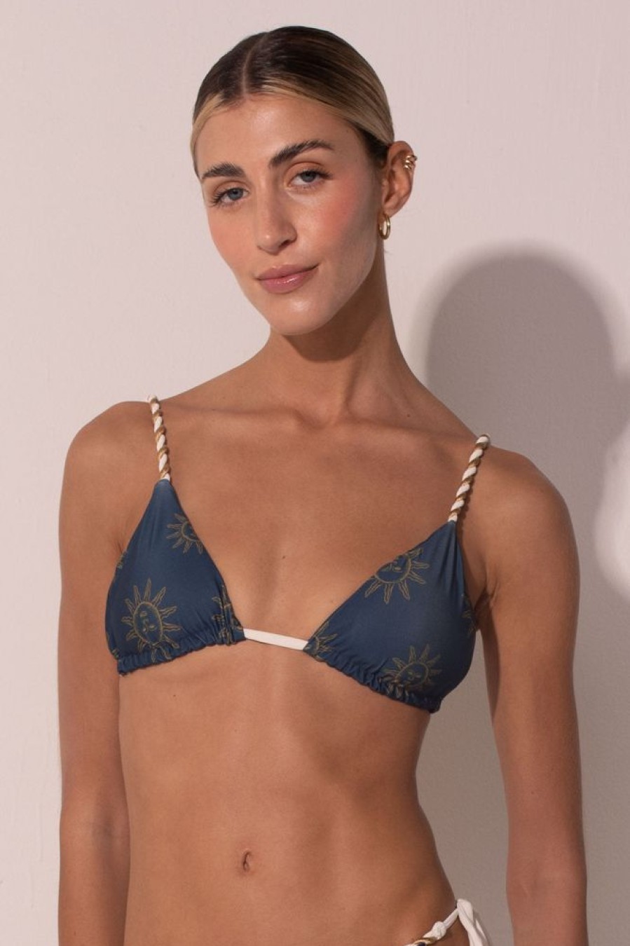 Bikinis Ancora Triangle | The Sunbathe Braided Bikini Top Blue