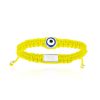 Accessories Double Bone Bracelets | Yellow Nylon Bracelet With Silver Lucky Evil Eye S/M