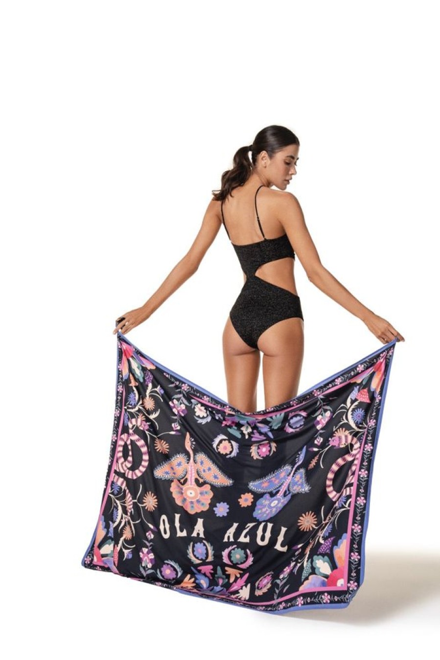 Cover-Ups Ola Azul Swimwear | Julia Alebrije Pareo Black