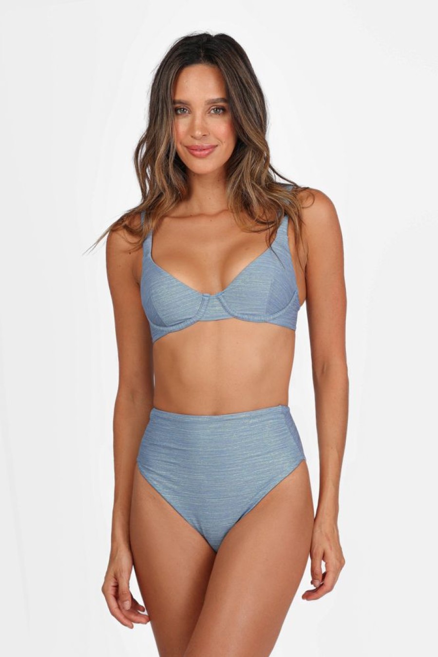 Bikinis Sea Salt For Bigger Boobs | Ola Bikini Top Blue Jean