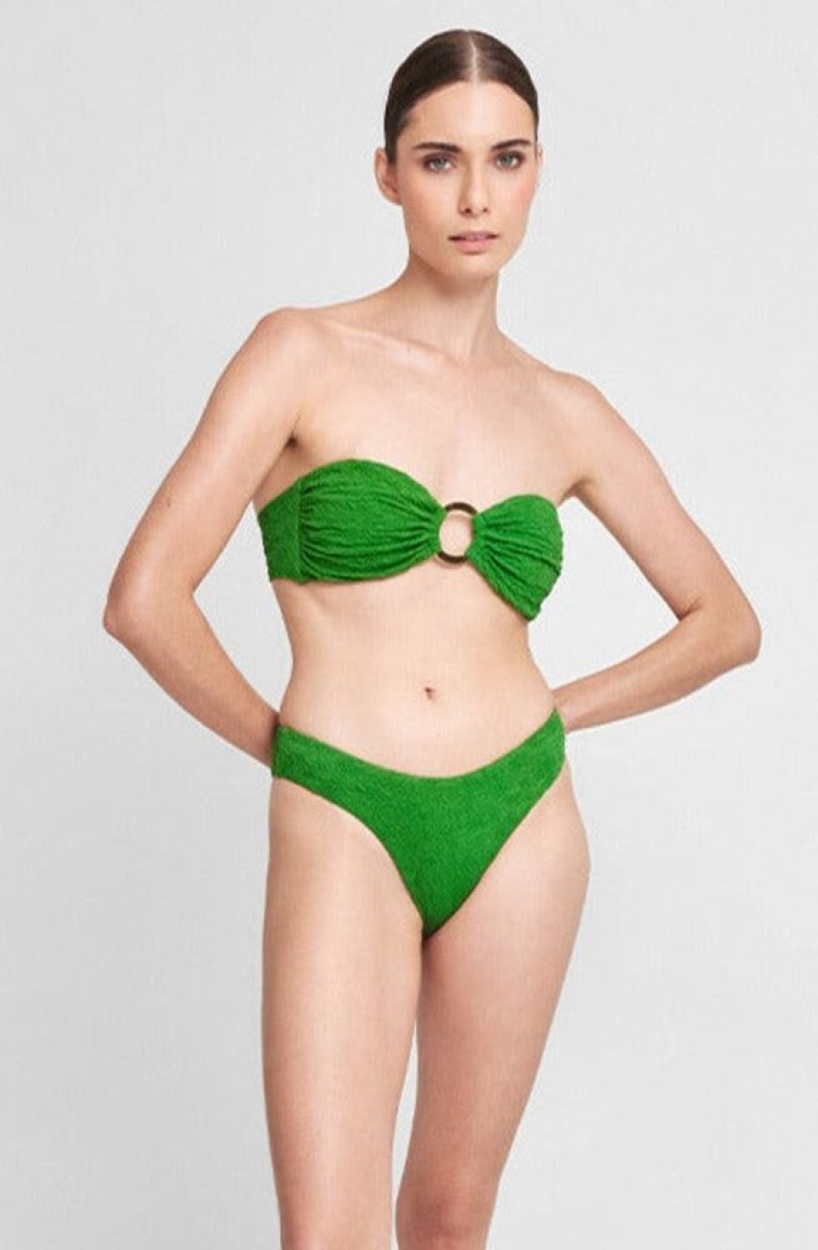 Bikinis Agua Clara High Rise | Bosque High Leg Bikini Bottom Green