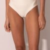 Bikinis Ancora High Waisted | La Femme Mini Dotted Bikini Bottom Ivory