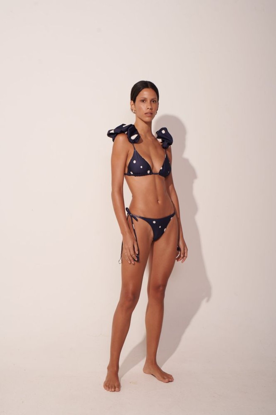 Bikinis Ancora Ruched | One Of A Kind Bikini Bottom Polka Navy