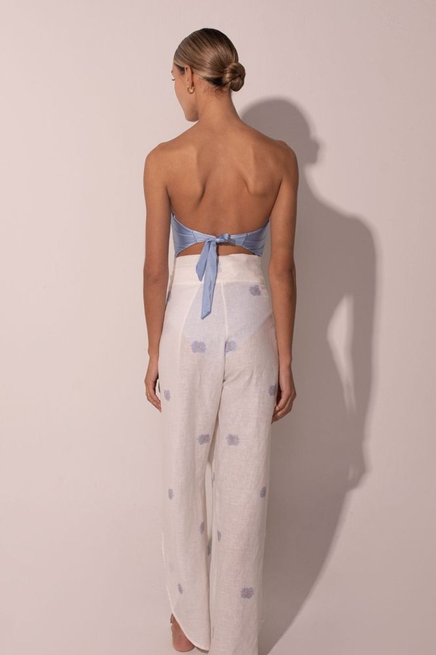 Cover-Ups Ancora | Daisy Blues Maxi Pants White