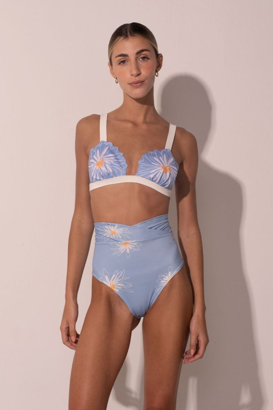 Bikinis Ancora High Waisted | Le Petit Sunflower High Waisted Bikini Blue