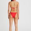 Bikinis Aqua Blu Ruched | Felicity Tie Side Pant Bikini Bottom Red