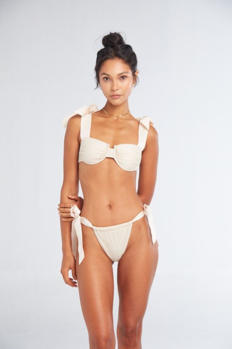 Bikinis Capittana Ruched | Lina Bikini Bottom Gold