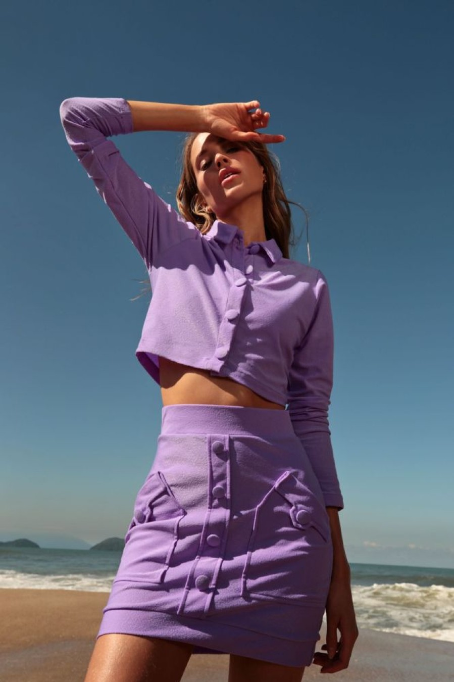 Cover-Ups Gapaz Beachwear | Miami Bliss Camisa Purple