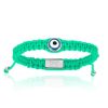 Accessories Double Bone Bracelets | Turquoise Nylon Evil Eye Bracelet Silver