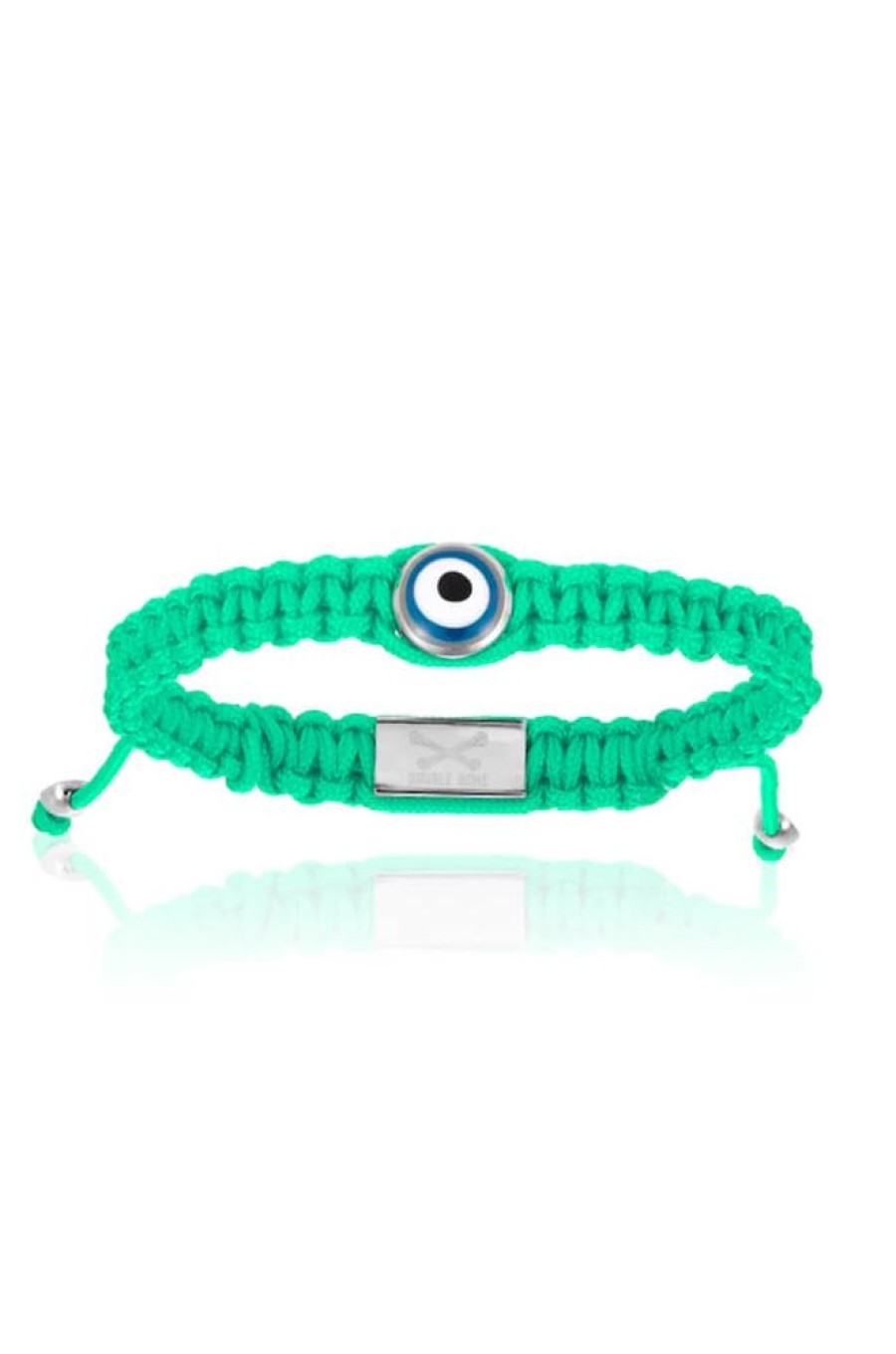 Accessories Double Bone Bracelets | Turquoise Nylon Evil Eye Bracelet Silver