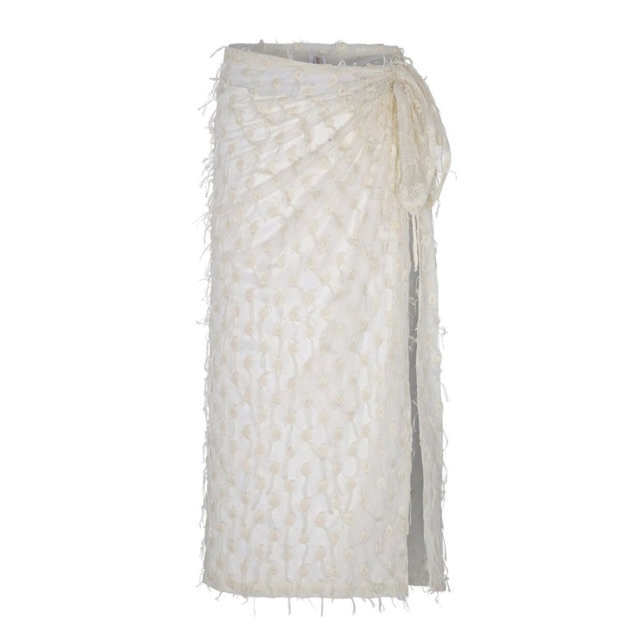 Cover-Ups Agua Clara | Chantilly Wrap Maxi Skirt White