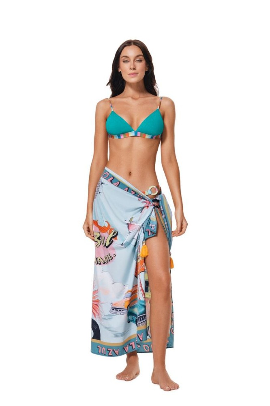 Cover-Ups Ola Azul Swimwear | Julia Club Pareo Blue