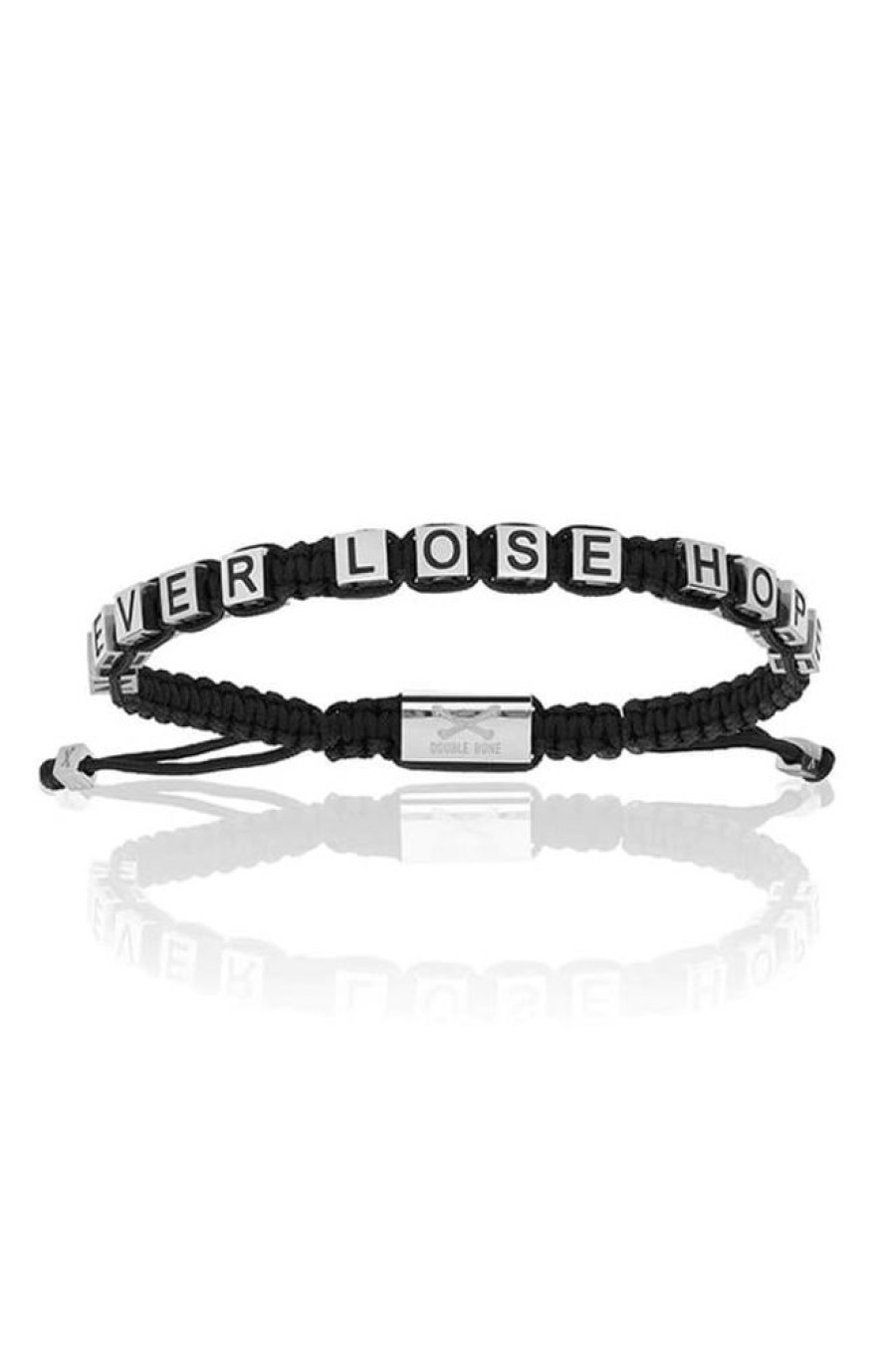 Accessories Double Bone Bracelets | Black Nylon Never Lose Hope Bracelet