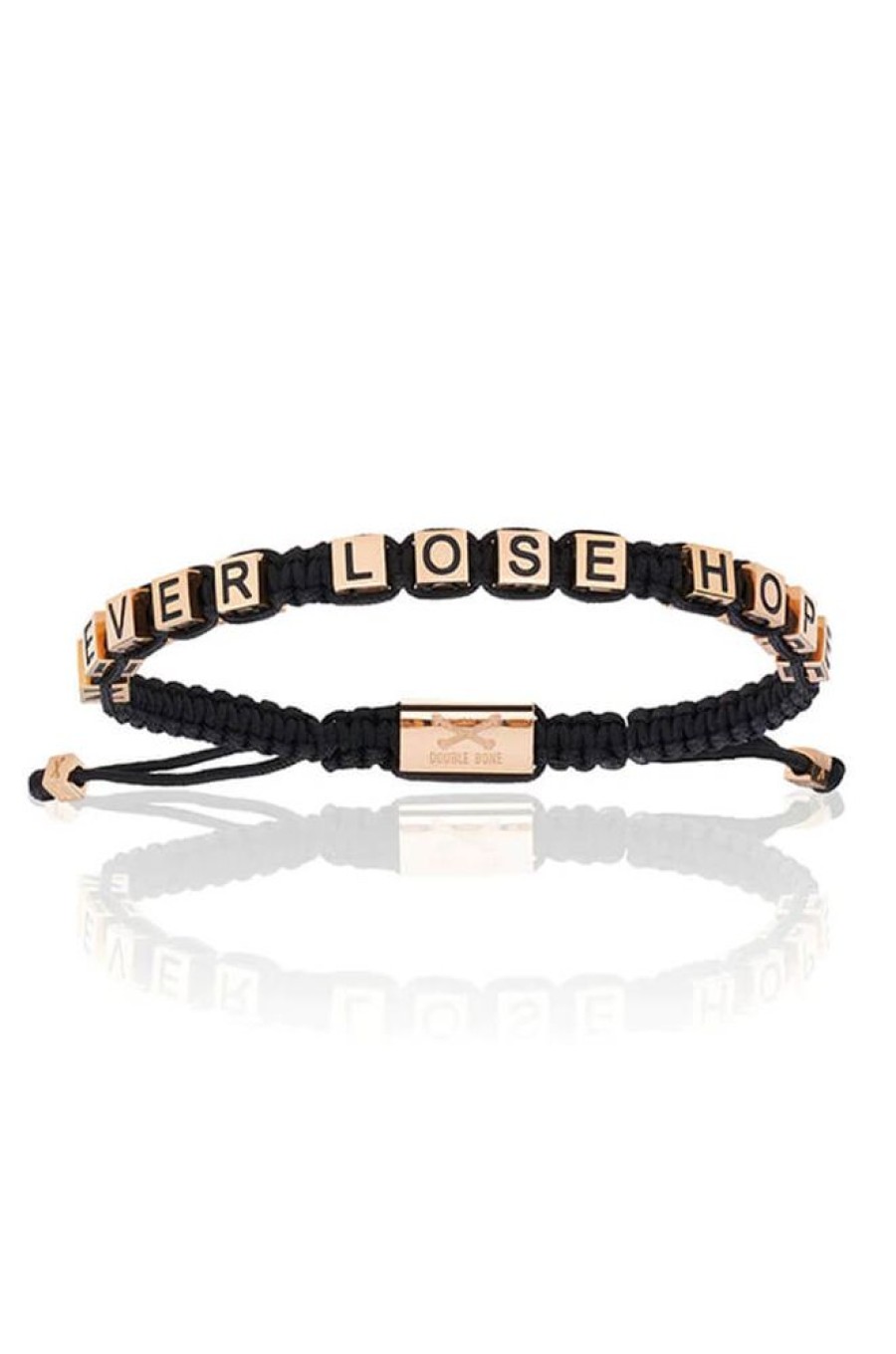 Accessories Double Bone Bracelets | Black Nylon Never Lose Hope Bracelet