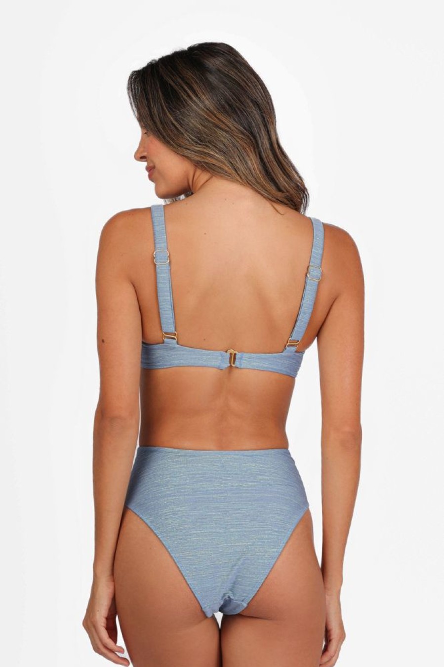 Bikinis Sea Salt High Waisted | Ola Bikini Bottom Blue Jean