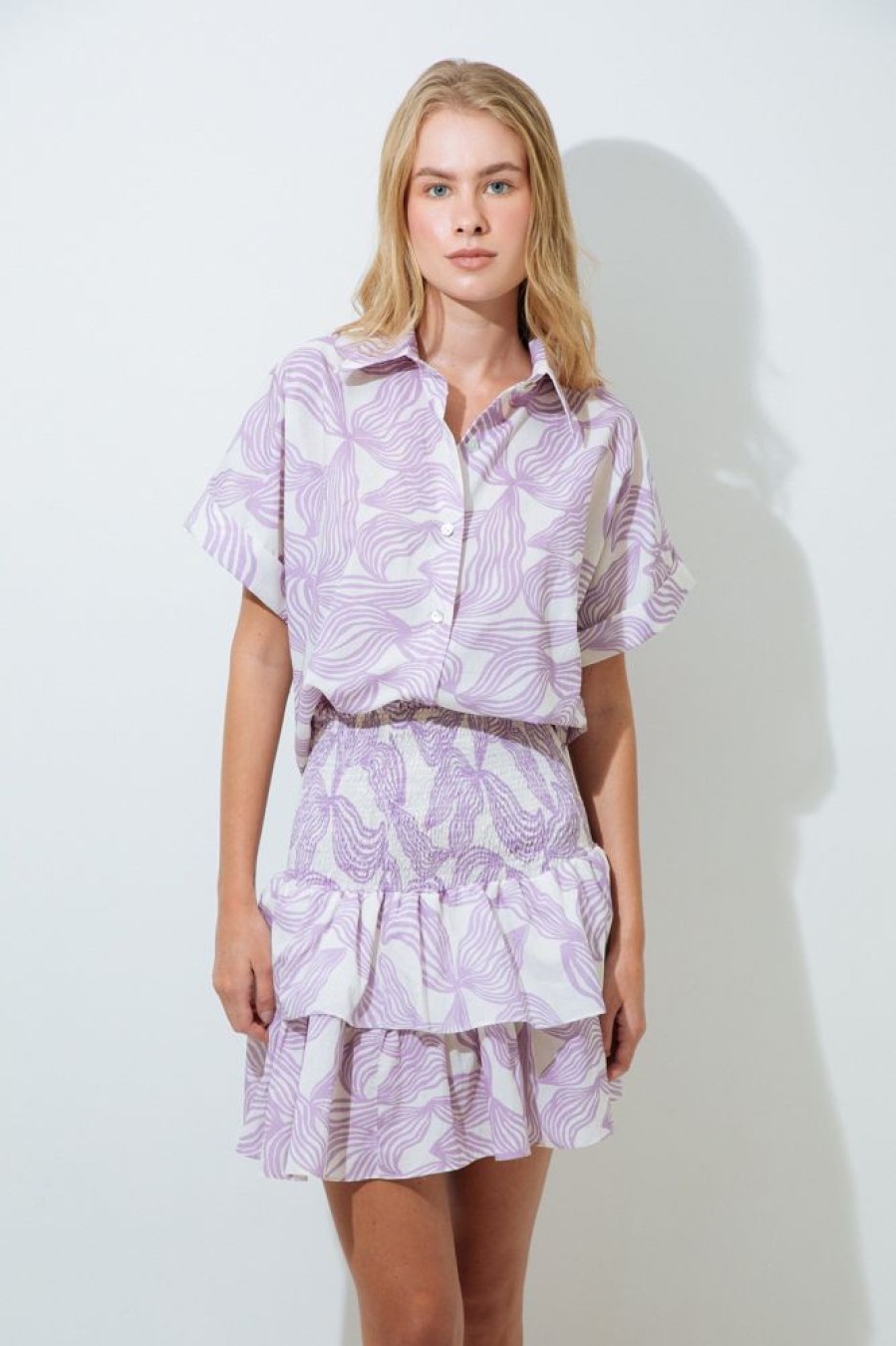 Cover-Ups Mar de Lua | Lua 682 Tshirt & Skirt Set Purple