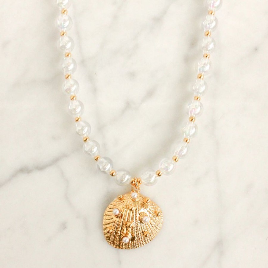 Accessories Cara o Sello Necklaces | Mermaid Shell Necklace Opal